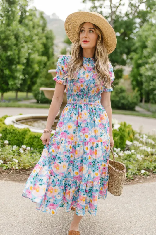 Delia Dress in Blue sold by Ivy City Co