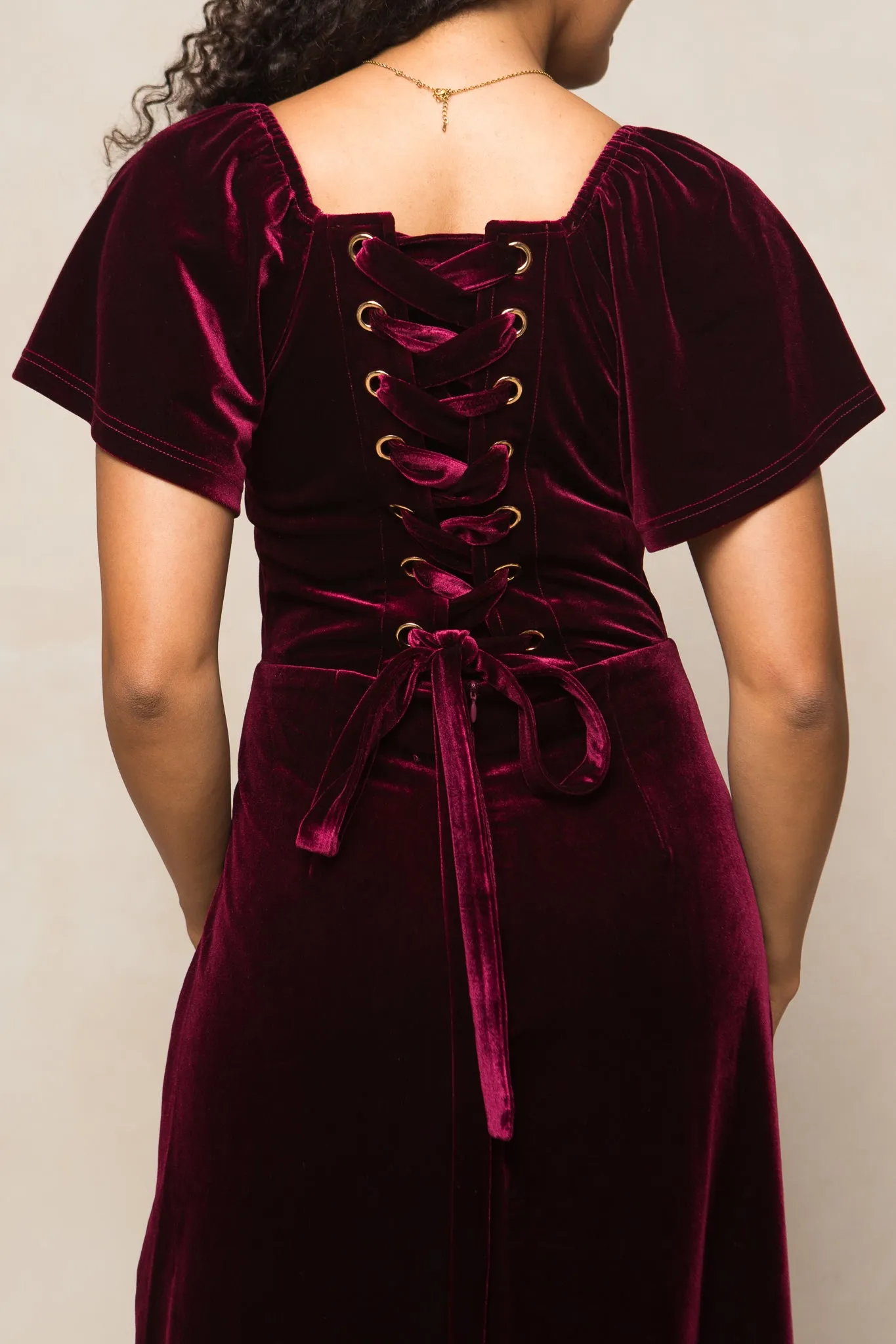 Maddie Dress in Wine Velvet - FINAL SALE sold by Ivy City Co product image thumbnail 2