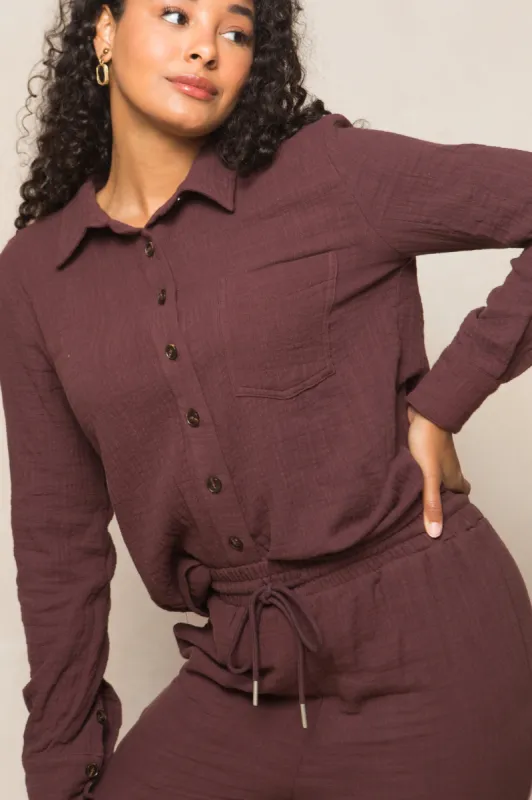 Emerson Blouse in Brown - FINAL SALE sold by Ivy City Co