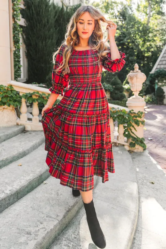 Madeline Dress in Holiday Plaid sold by Ivy City Co