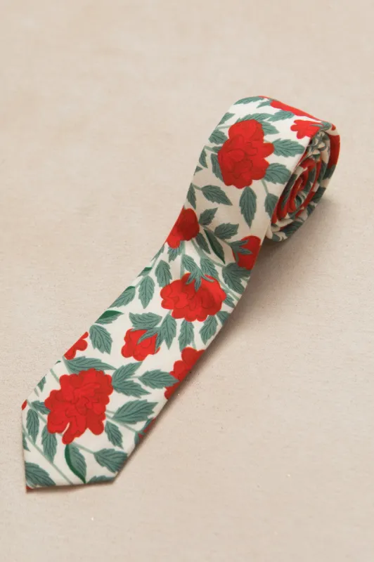 Ties in Roselyn Red Floral - FINAL SALE sold by Ivy City Co