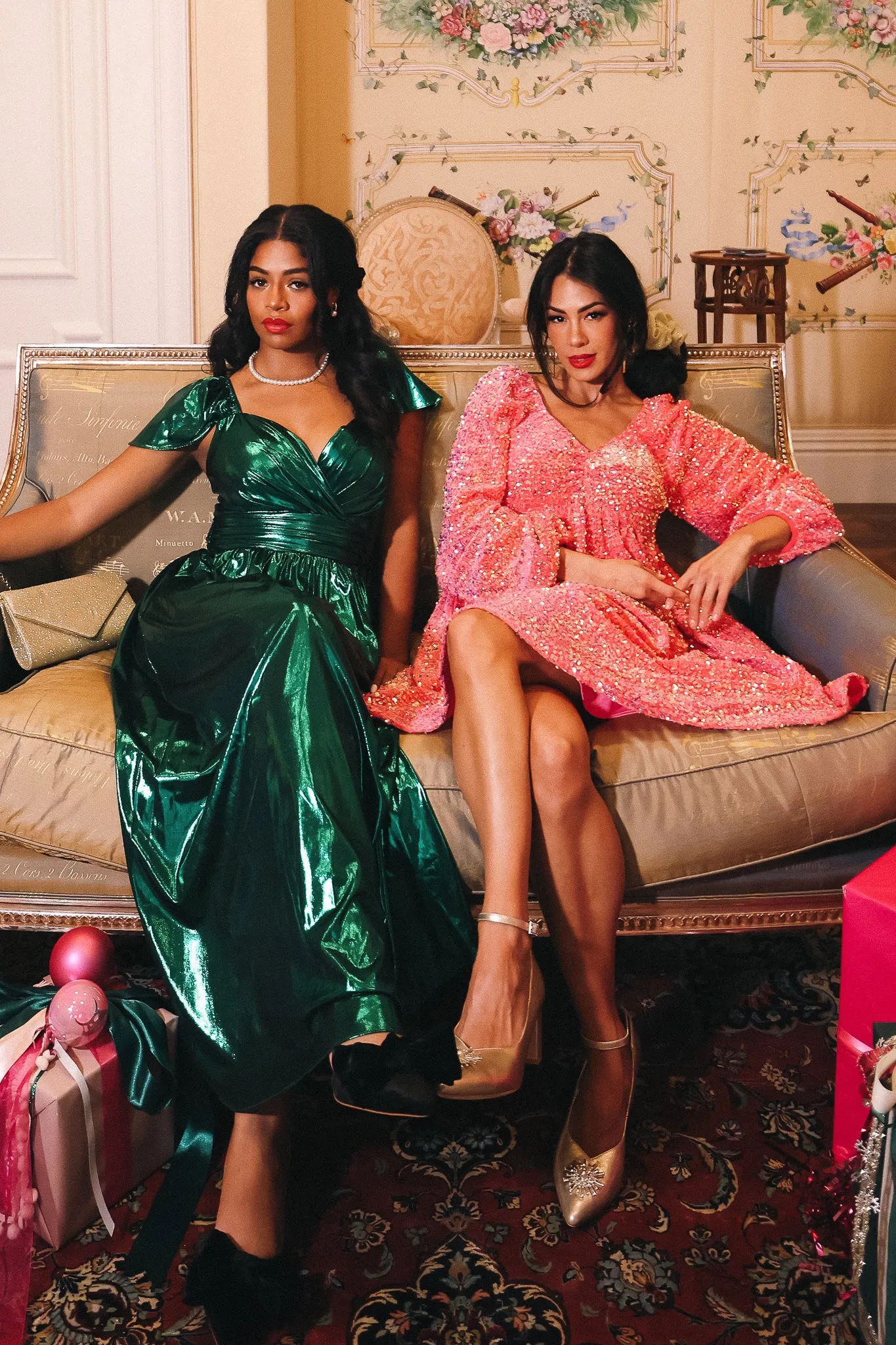 Hera Dress in Metallic Green sold by Ivy City Co product image thumbnail 4