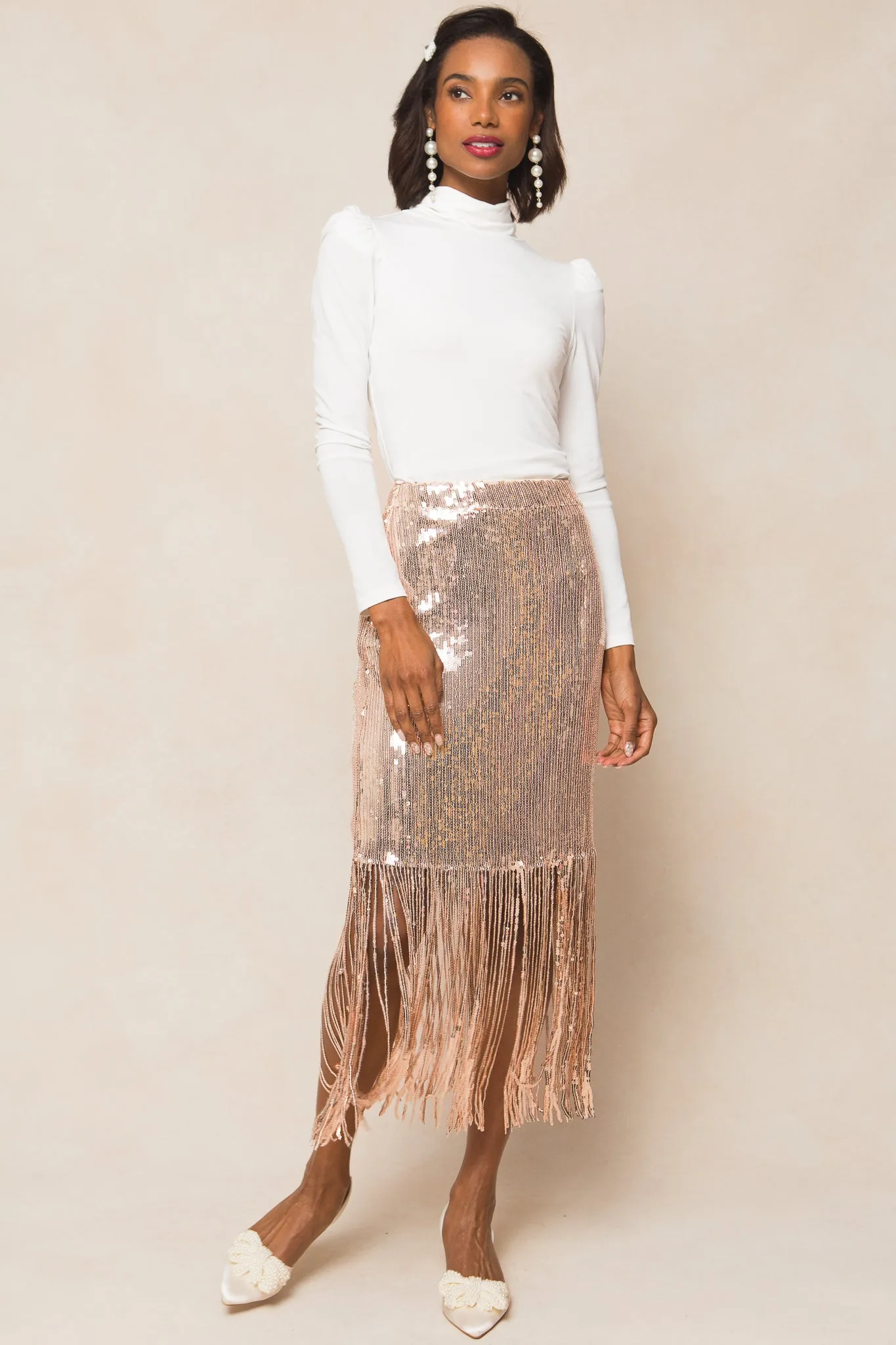 Ethereal Skirt in Gold Sequin - FINAL SALE sold by Ivy City Co product image thumbnail 3