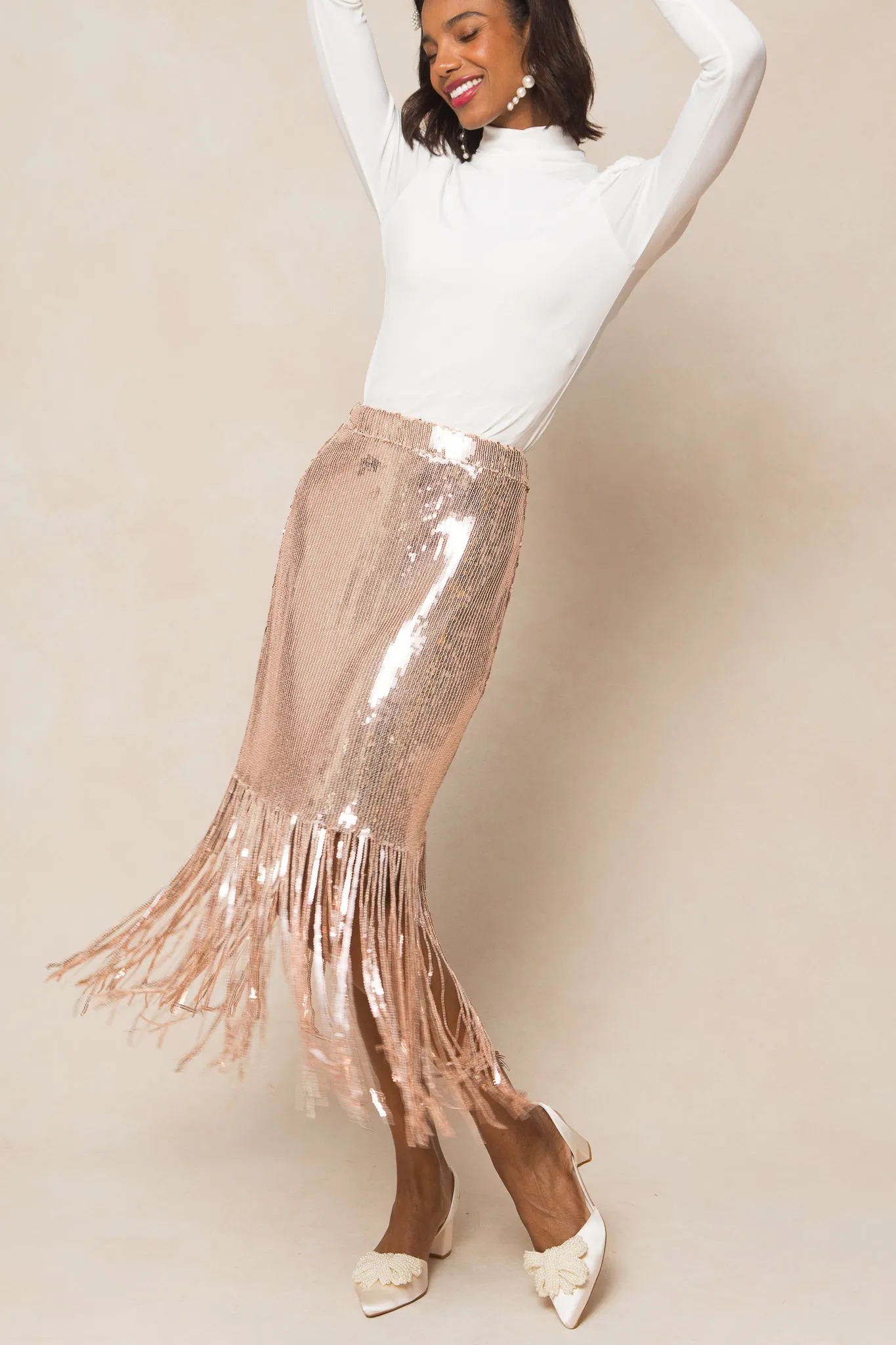 Ethereal Skirt in Gold Sequin - FINAL SALE sold by Ivy City Co