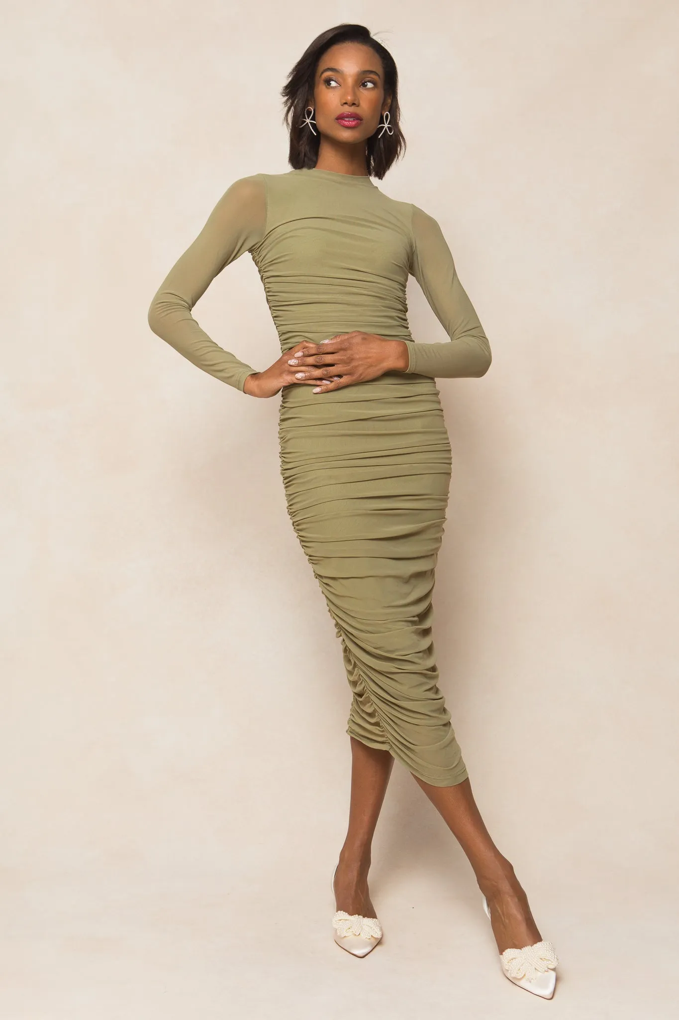Brynn Dress in Olive sold by Ivy City Co