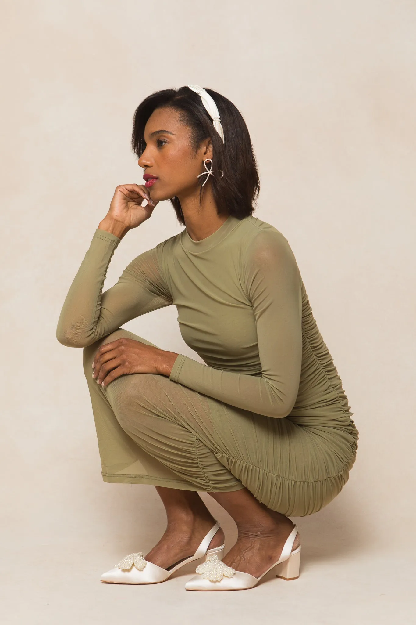Brynn Dress in Olive sold by Ivy City Co product image thumbnail 2