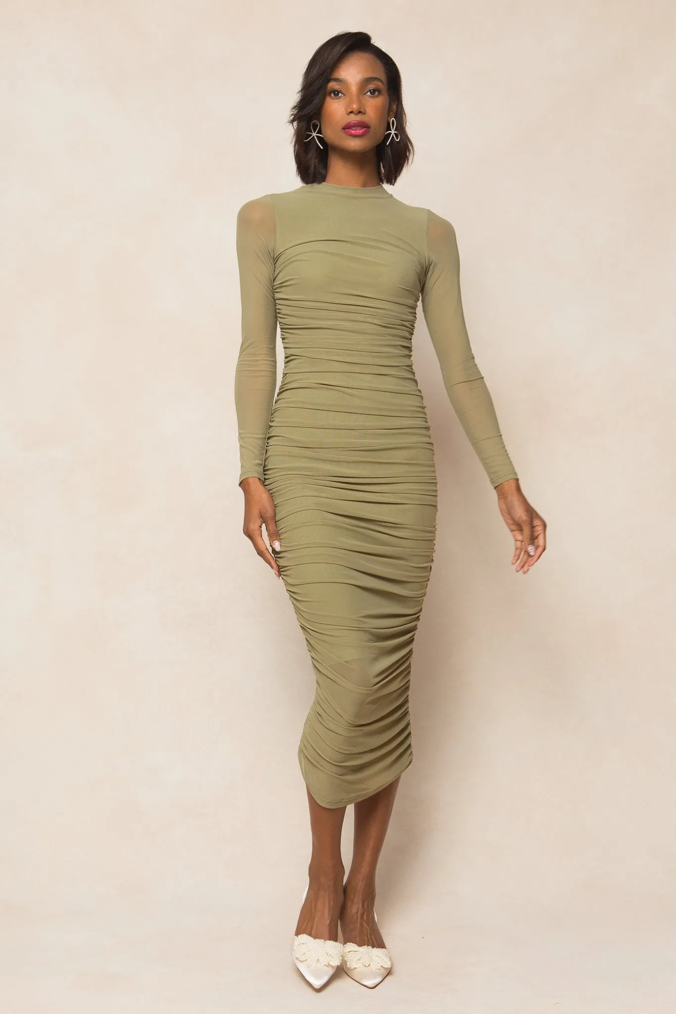 Brynn Dress in Olive sold by Ivy City Co product image thumbnail 3