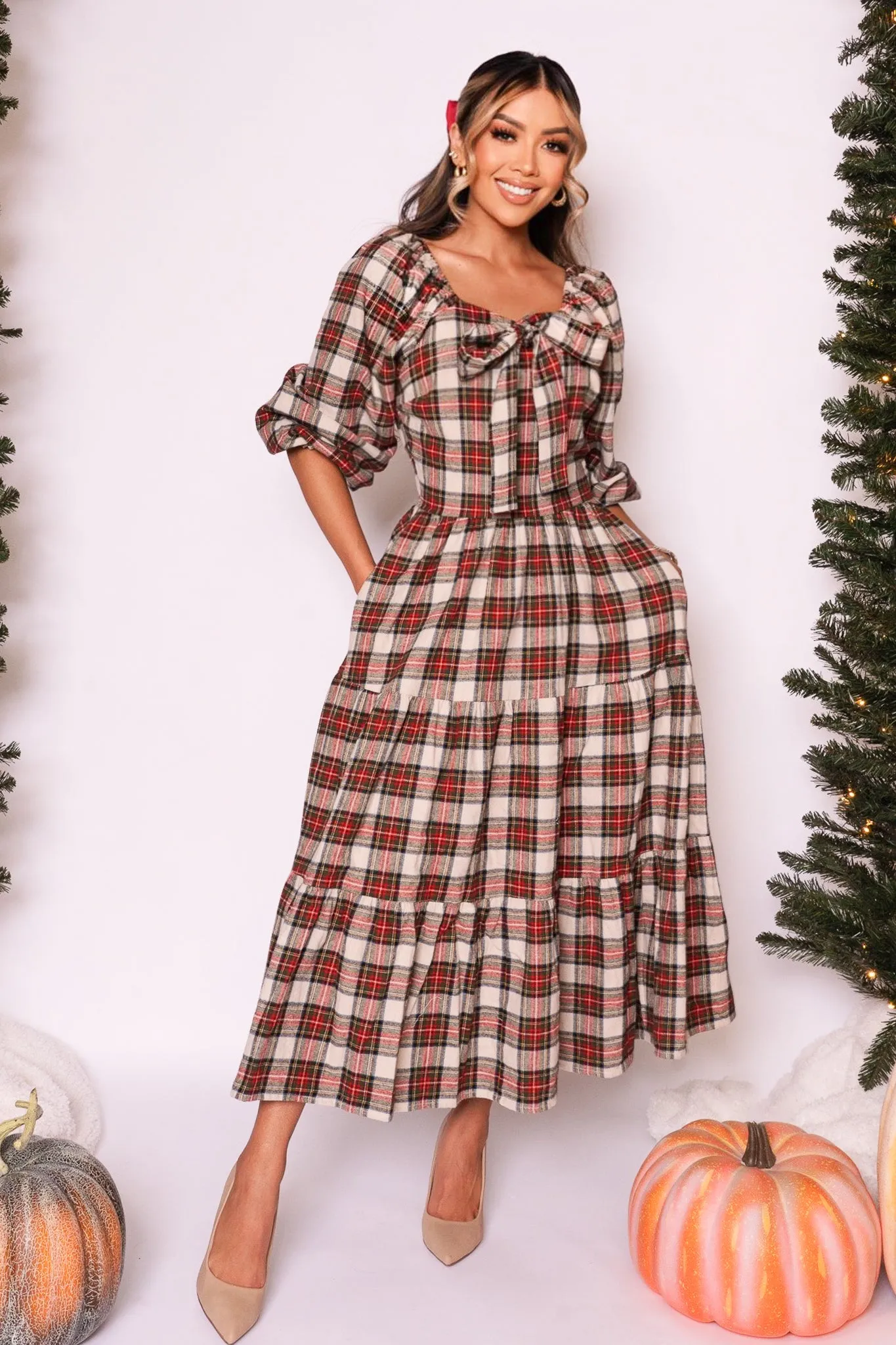 Merry Dress in Holiday Plaid sold by Ivy City Co product image thumbnail 3