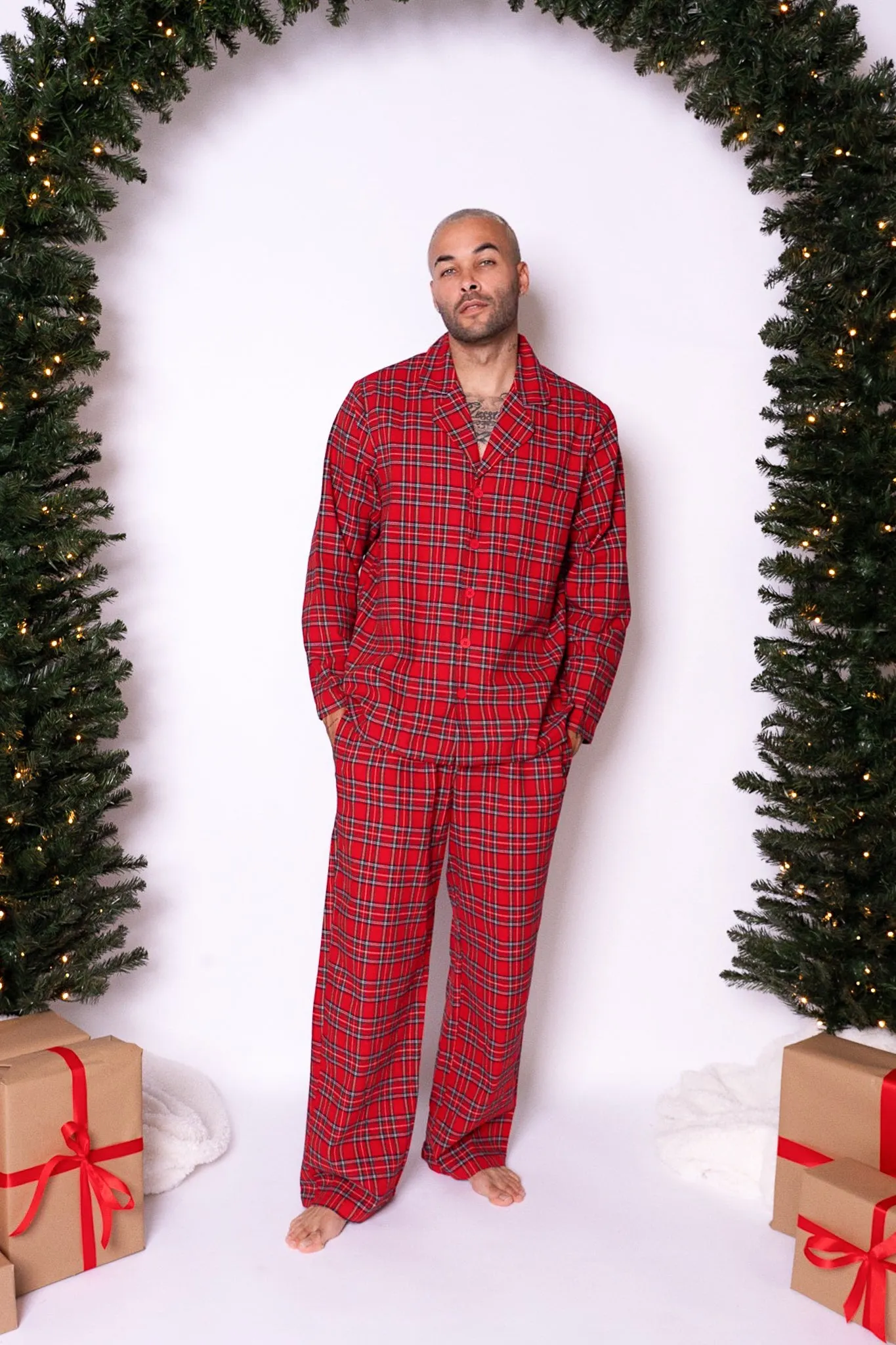 Mens Benjamin Pajama Set in Holiday Plaid - FINAL SALE sold by Ivy City Co product image thumbnail 5