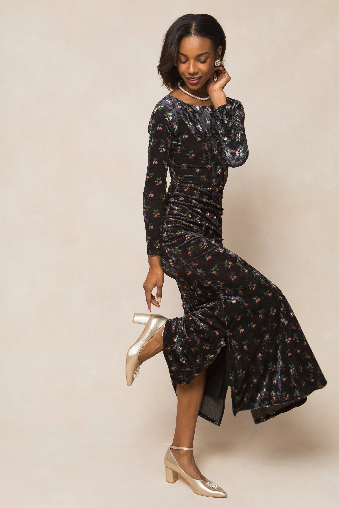 Ari Dress in Velvet Floral - FINAL SALE sold by Ivy City Co product image thumbnail 5