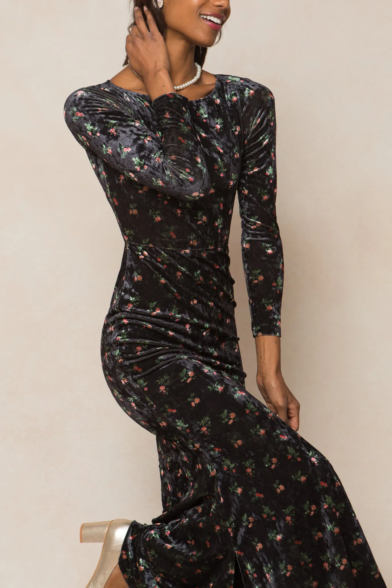 Ari Dress in Velvet Floral - FINAL SALE sold by Ivy City Co product image thumbnail 4