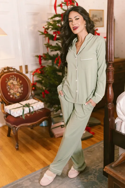 So Soft Classic Pajama Set in Green sold by Ivy City Co
