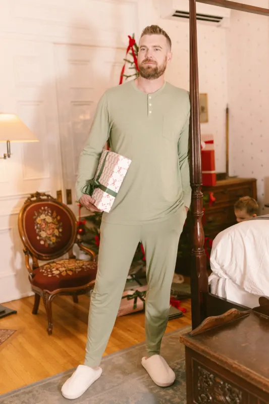 Mens So Soft Pajama Set in Green - FINAL SALE sold by Ivy City Co
