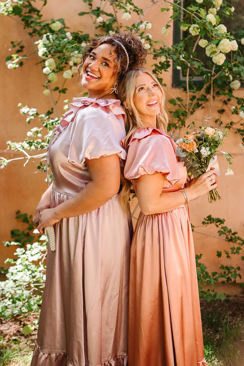 Billie Dress in Apricot Crush Satin sold by Ivy City Co product image thumbnail 3