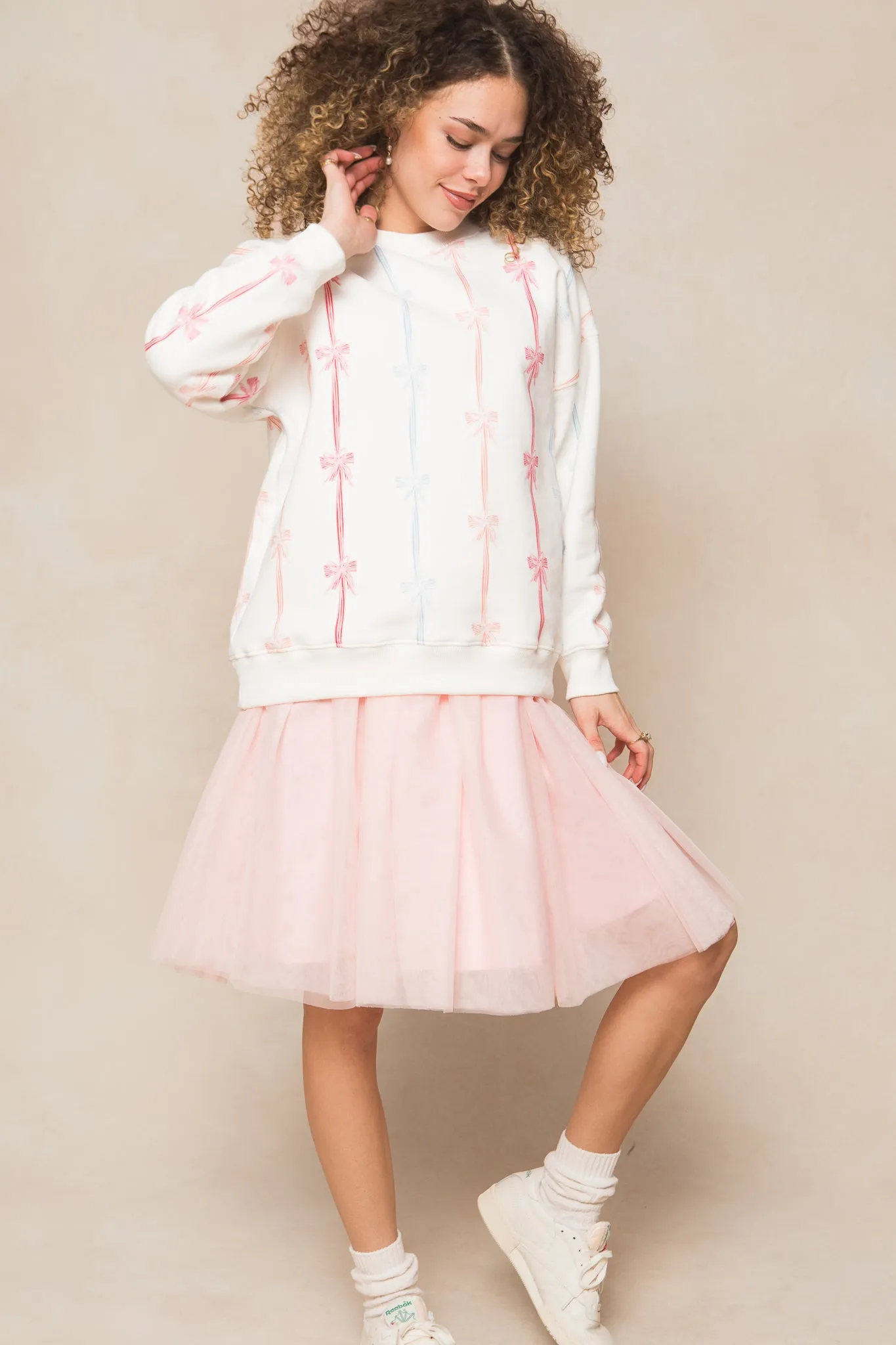 Ivy Crewneck Sweatshirt in Bow Print sold by Ivy City Co