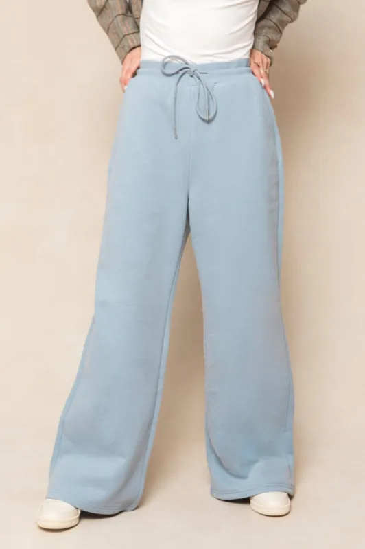 Ivy Wide Leg Sweatpants in Blue - FINAL SALE sold by Ivy City Co