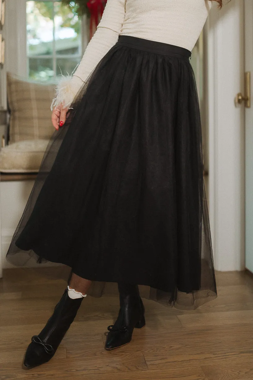 Brigitte Skirt in Black Tulle sold by Ivy City Co
