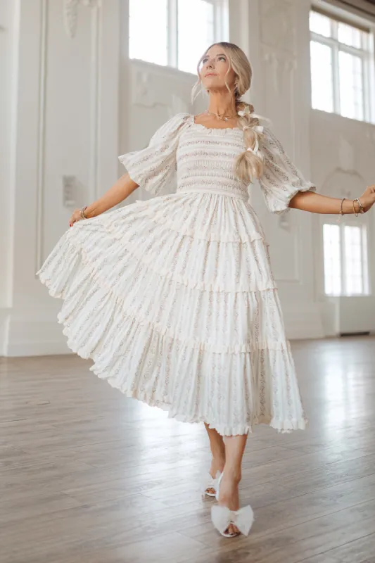 Roselyn Dress in Ivory Floral - FINAL SALE sold by Ivy City Co