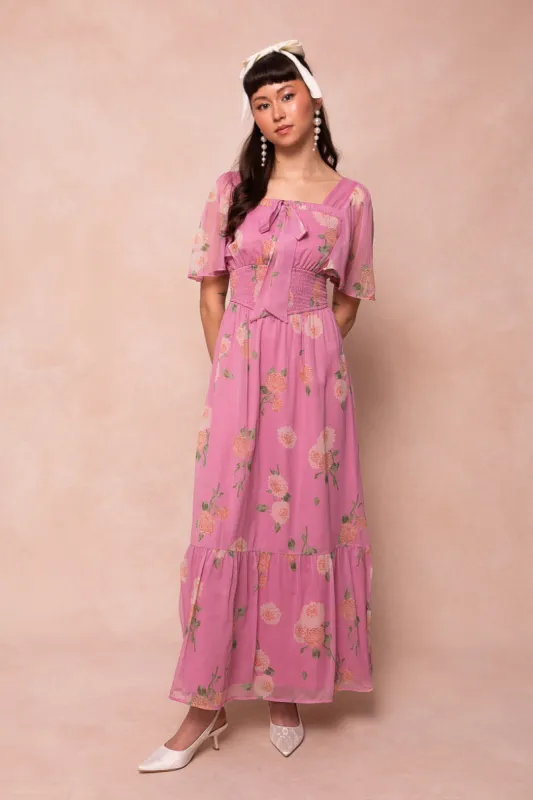 Emmaline Dress in Pink Floral sold by Ivy City Co