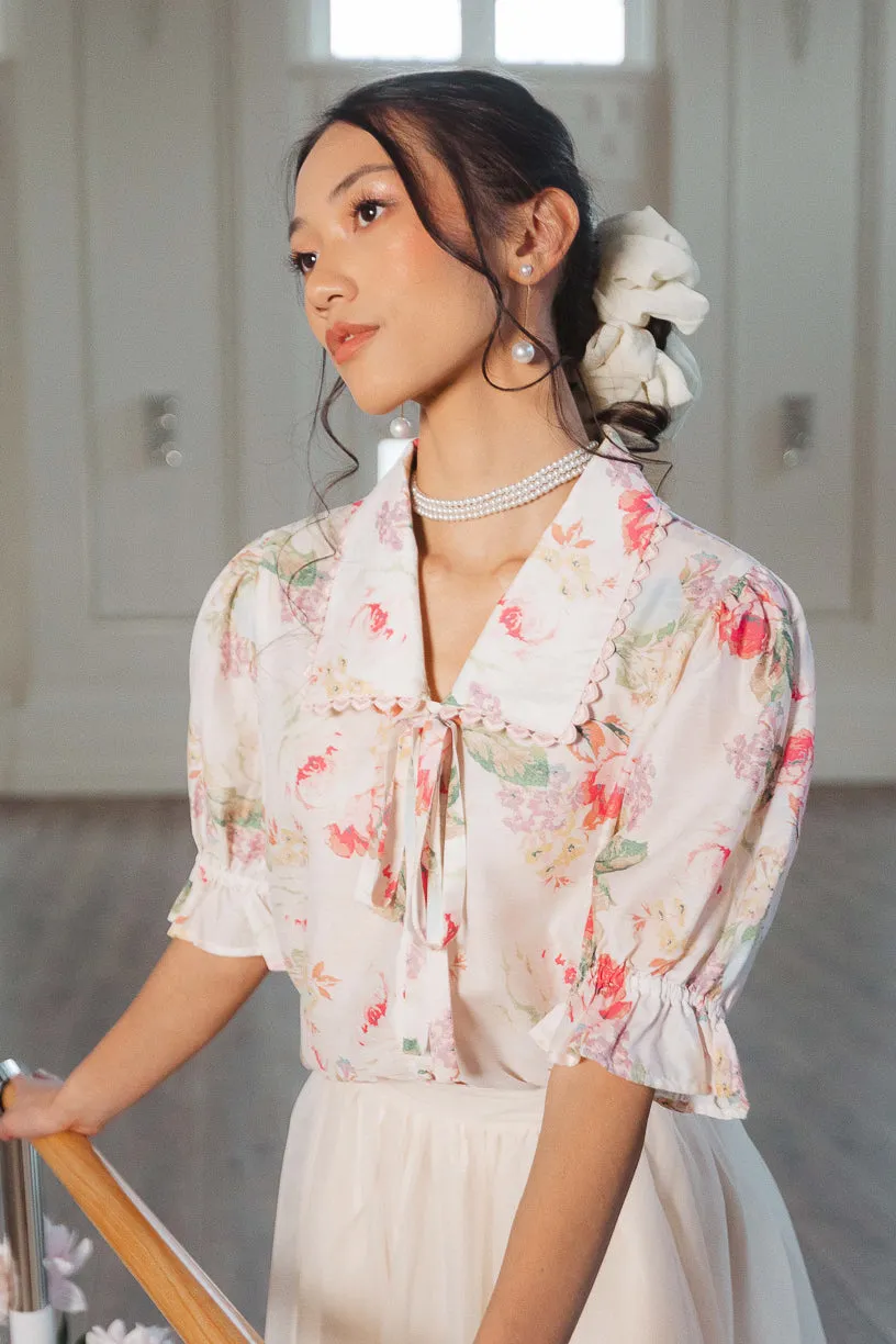 Elisa Blouse in Pink Floral sold by Ivy City Co