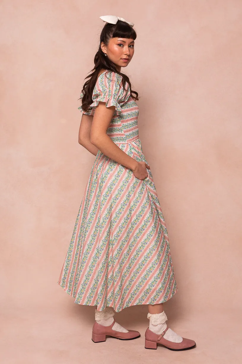 Teagan Short Sleeve Dress in Floral Stripe - FINAL SALE sold by Ivy City Co product image thumbnail 3