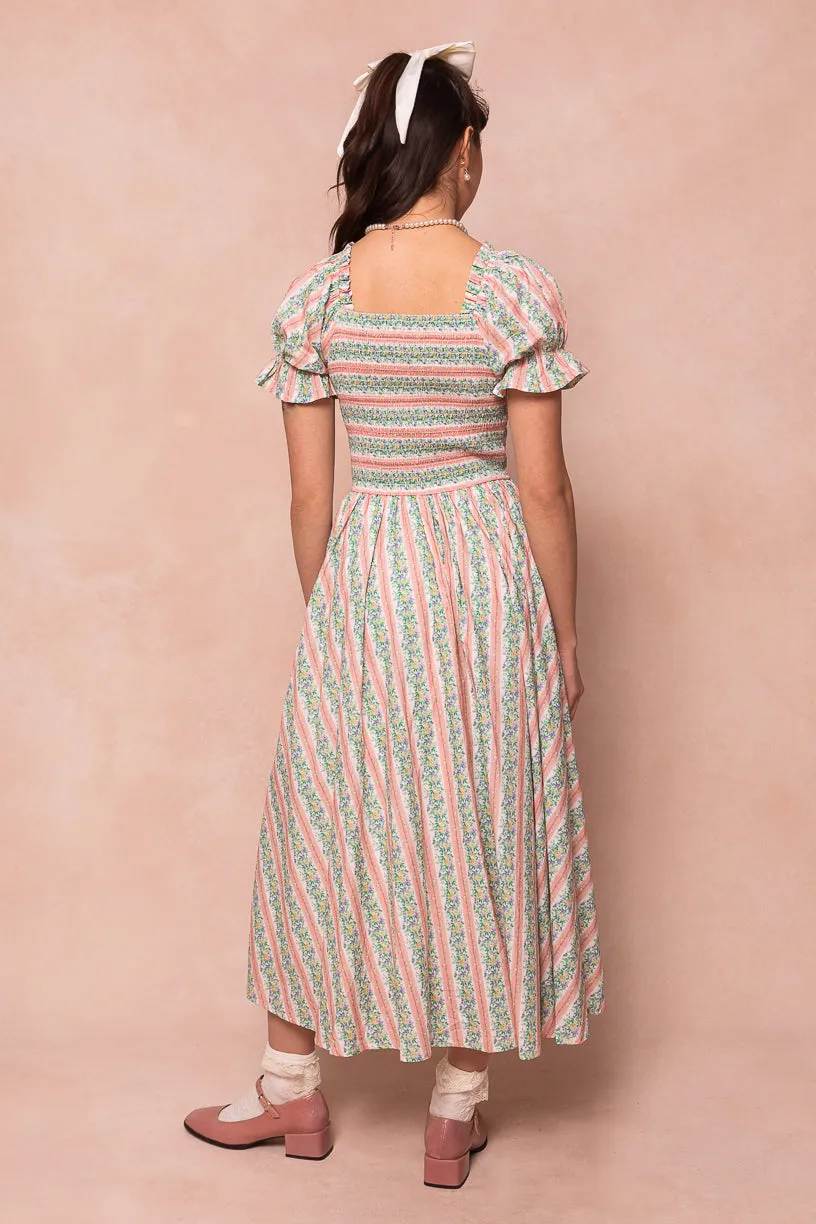 Teagan Short Sleeve Dress in Floral Stripe - FINAL SALE sold by Ivy City Co product image thumbnail 5