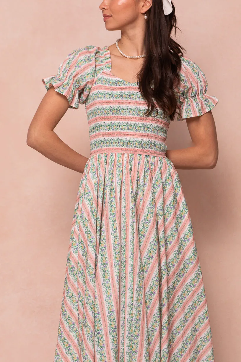 Teagan Short Sleeve Dress in Floral Stripe - FINAL SALE sold by Ivy City Co product image thumbnail 2