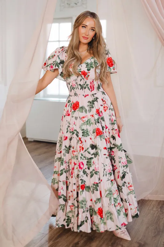 Solange Dress in Pink Roses - FINAL SALE made by Ivy City Co