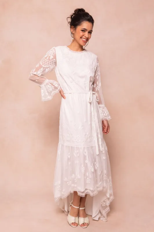 Queenie Dress in White sold by Ivy City Co