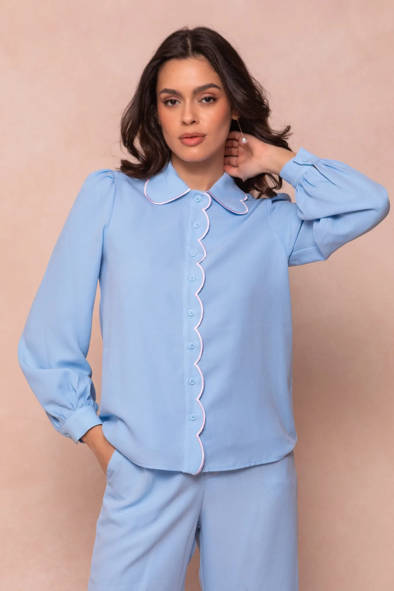 Bethany Blouse in Blue - FINAL SALE sold by Ivy City Co