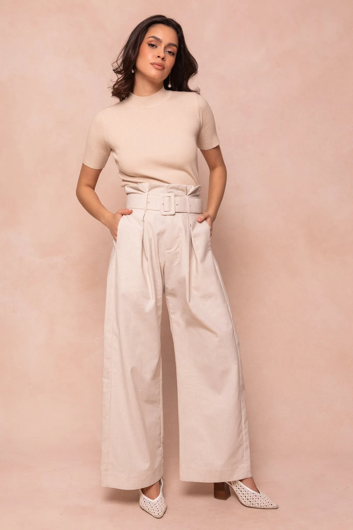Rio Linen Trousers in Beige - FINAL SALE sold by Ivy City Co product image thumbnail 5