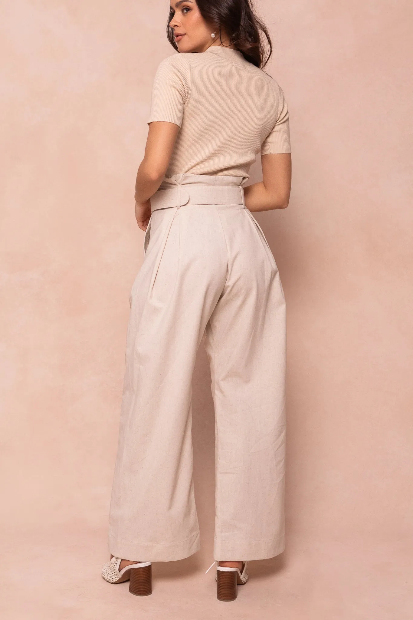 Rio Linen Trousers in Beige - FINAL SALE sold by Ivy City Co product image thumbnail 3