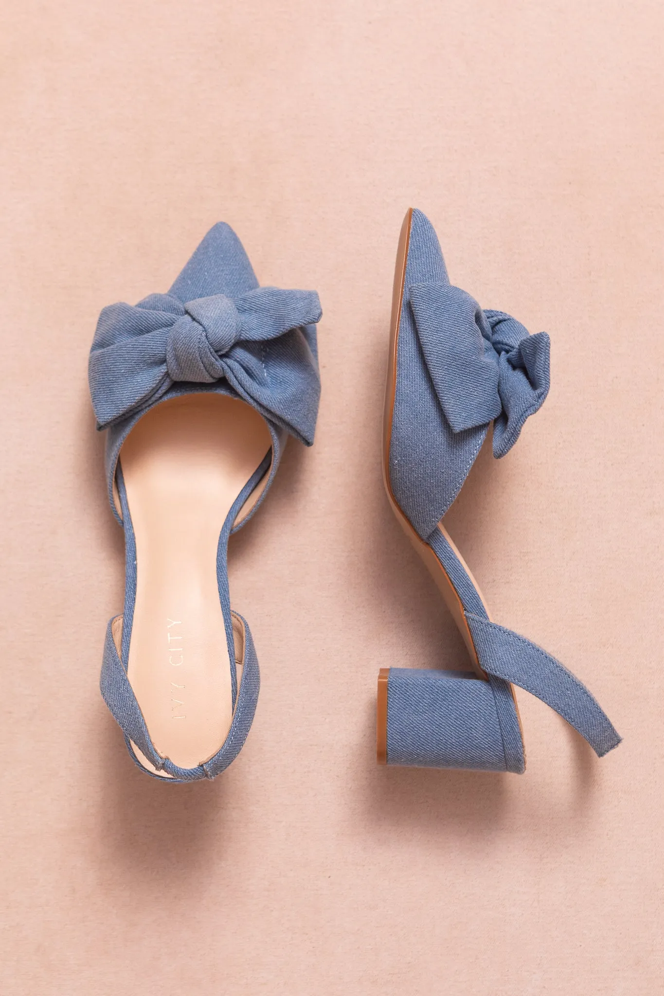Eloise Bow Heel in Denim - FINAL SALE sold by Ivy City Co product image thumbnail 2