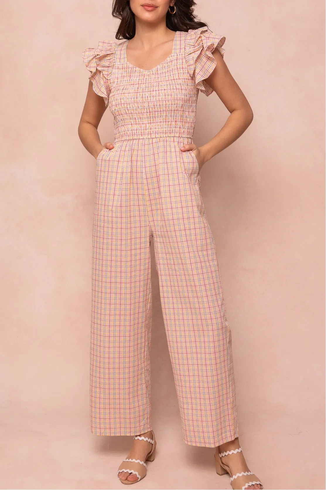 Hattie Jumpsuit in Multicolor Gingham sold by Ivy City Co