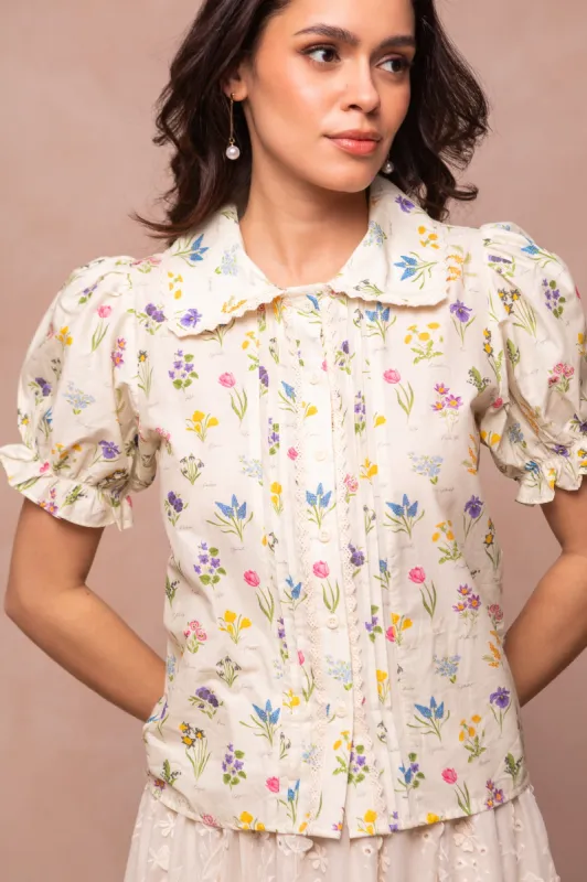 Sophia Blouse in Garden Flowers sold by Ivy City Co