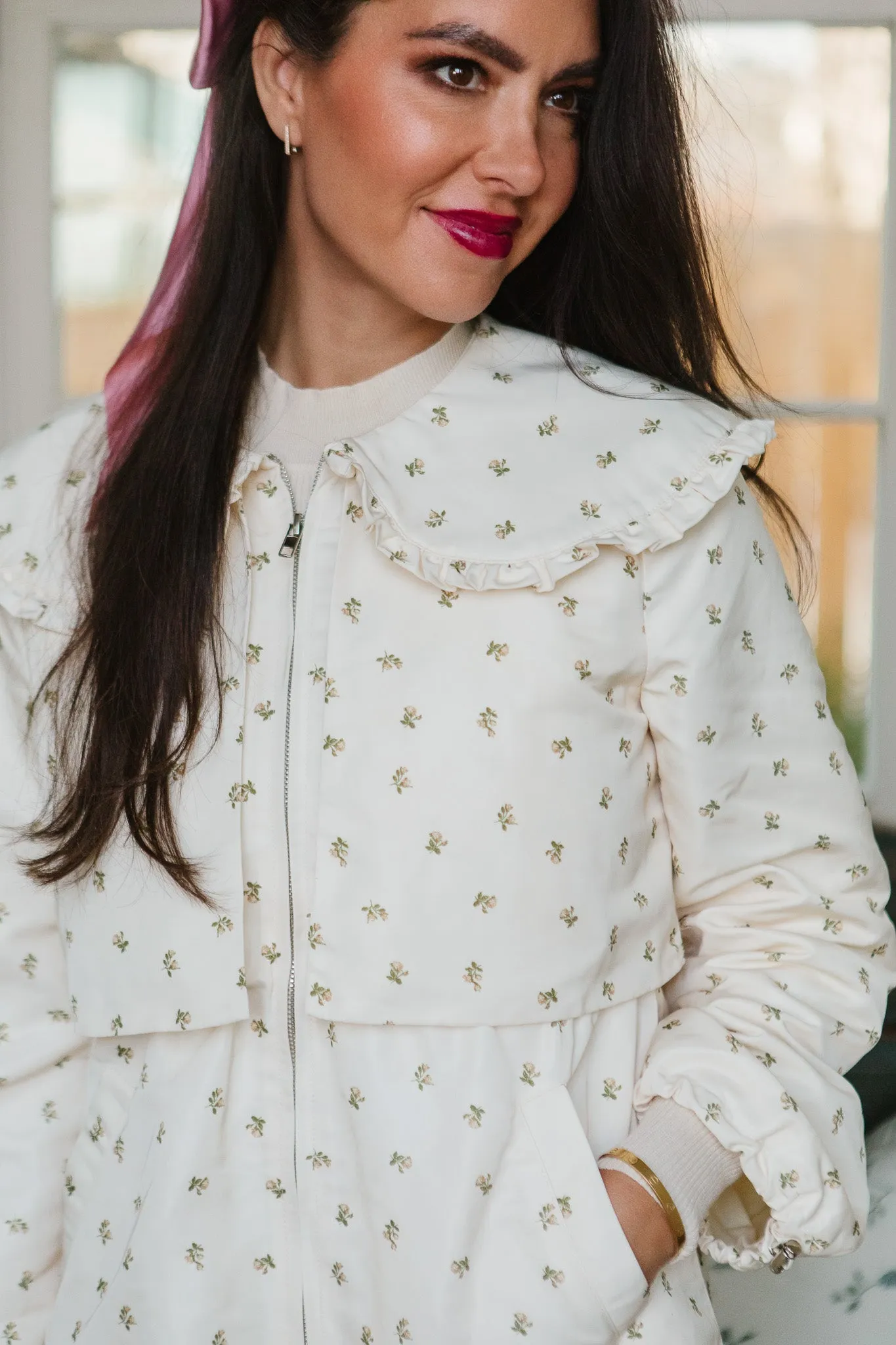 Clementine Raincoat in Cream Floral - FINAL SALE sold by Ivy City Co product image thumbnail 4