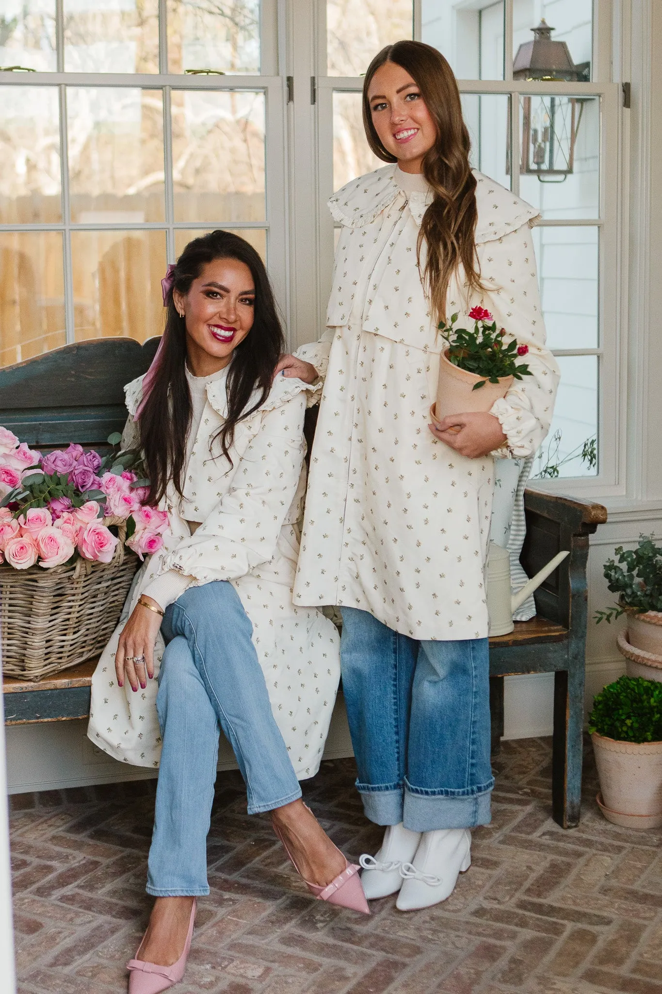 Clementine Raincoat in Cream Floral - FINAL SALE sold by Ivy City Co product image thumbnail 3