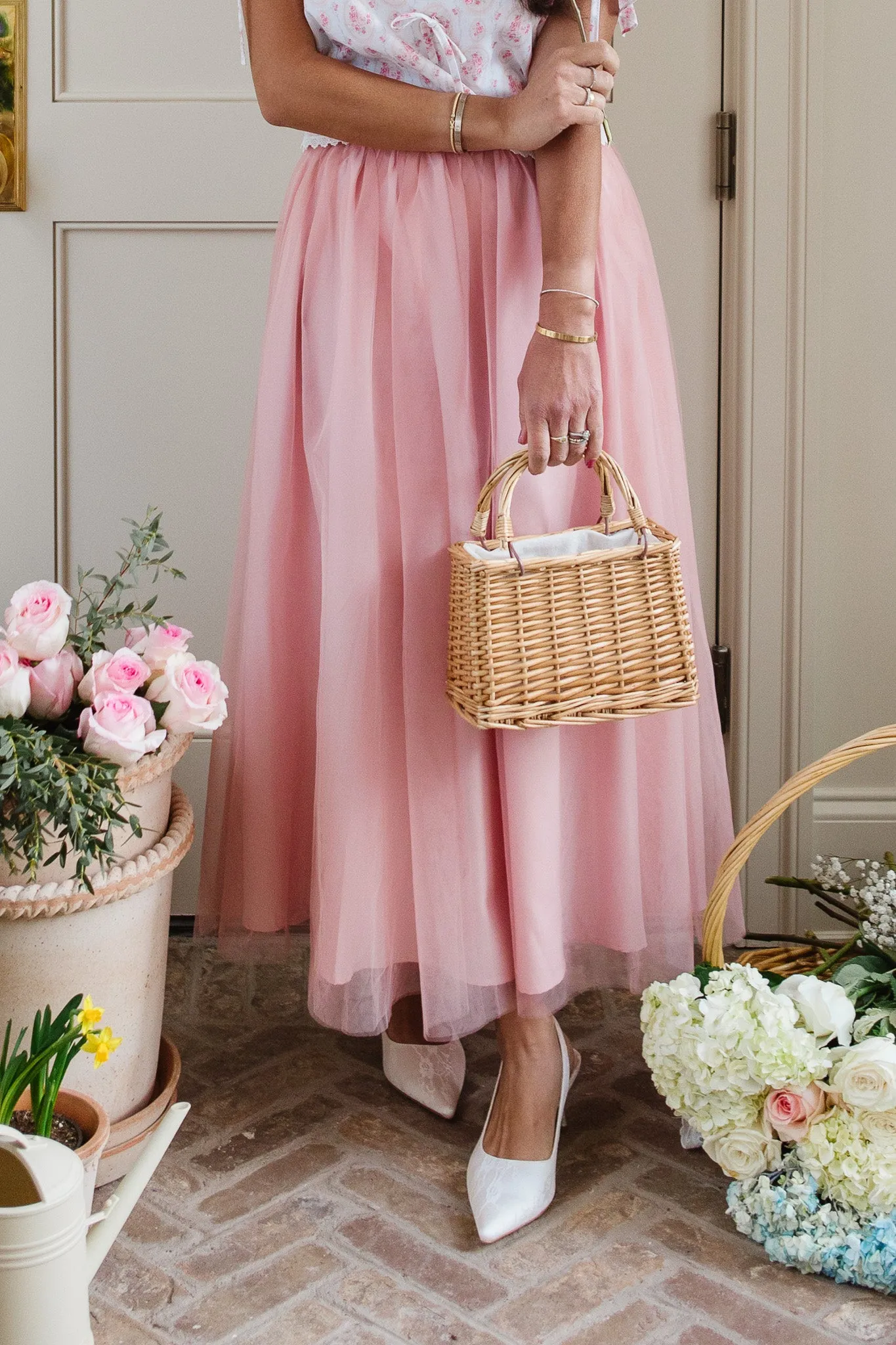 Brigitte Skirt in Blush Tulle - FINAL SALE sold by Ivy City Co