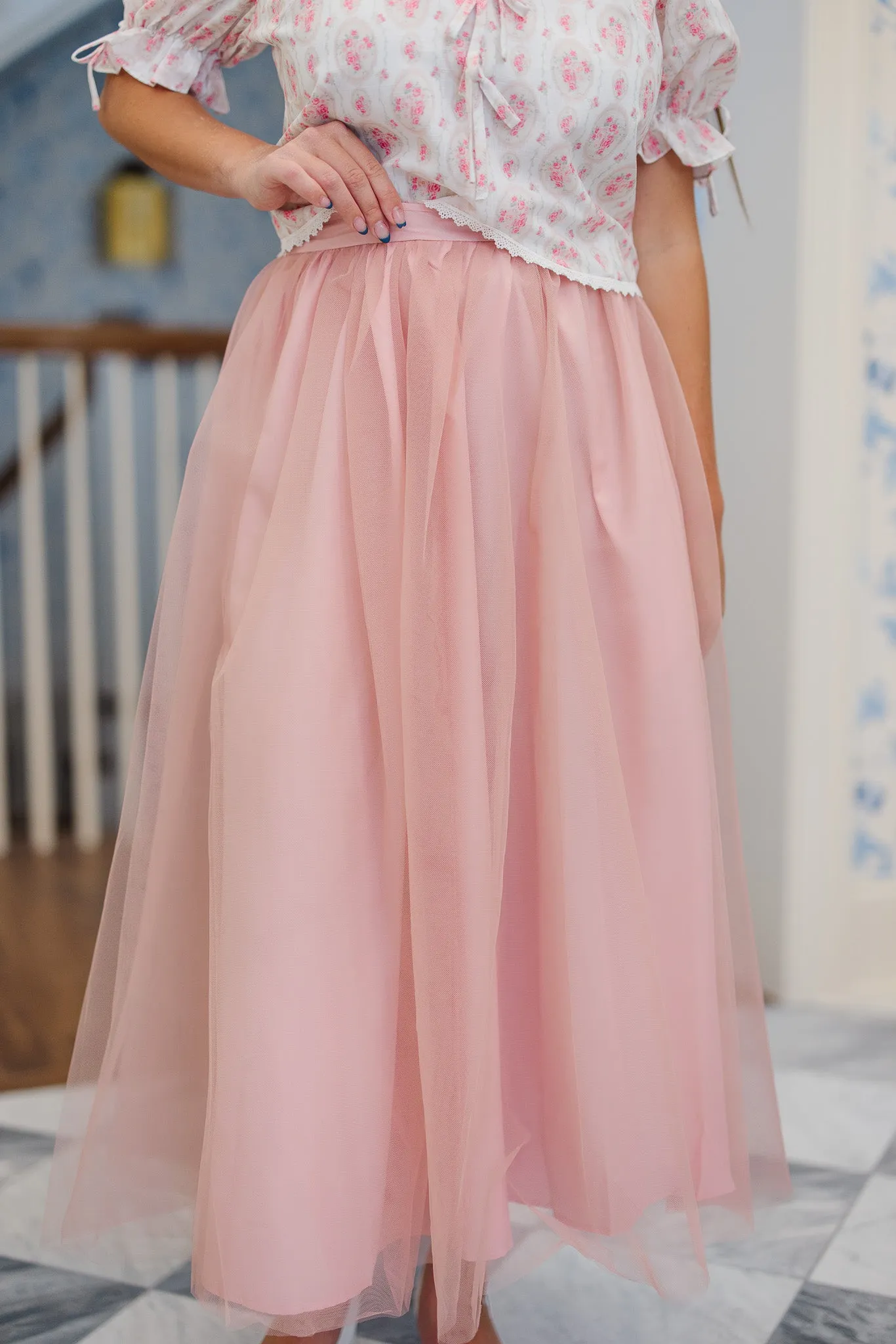 Brigitte Skirt in Blush Tulle - FINAL SALE sold by Ivy City Co product image thumbnail 5