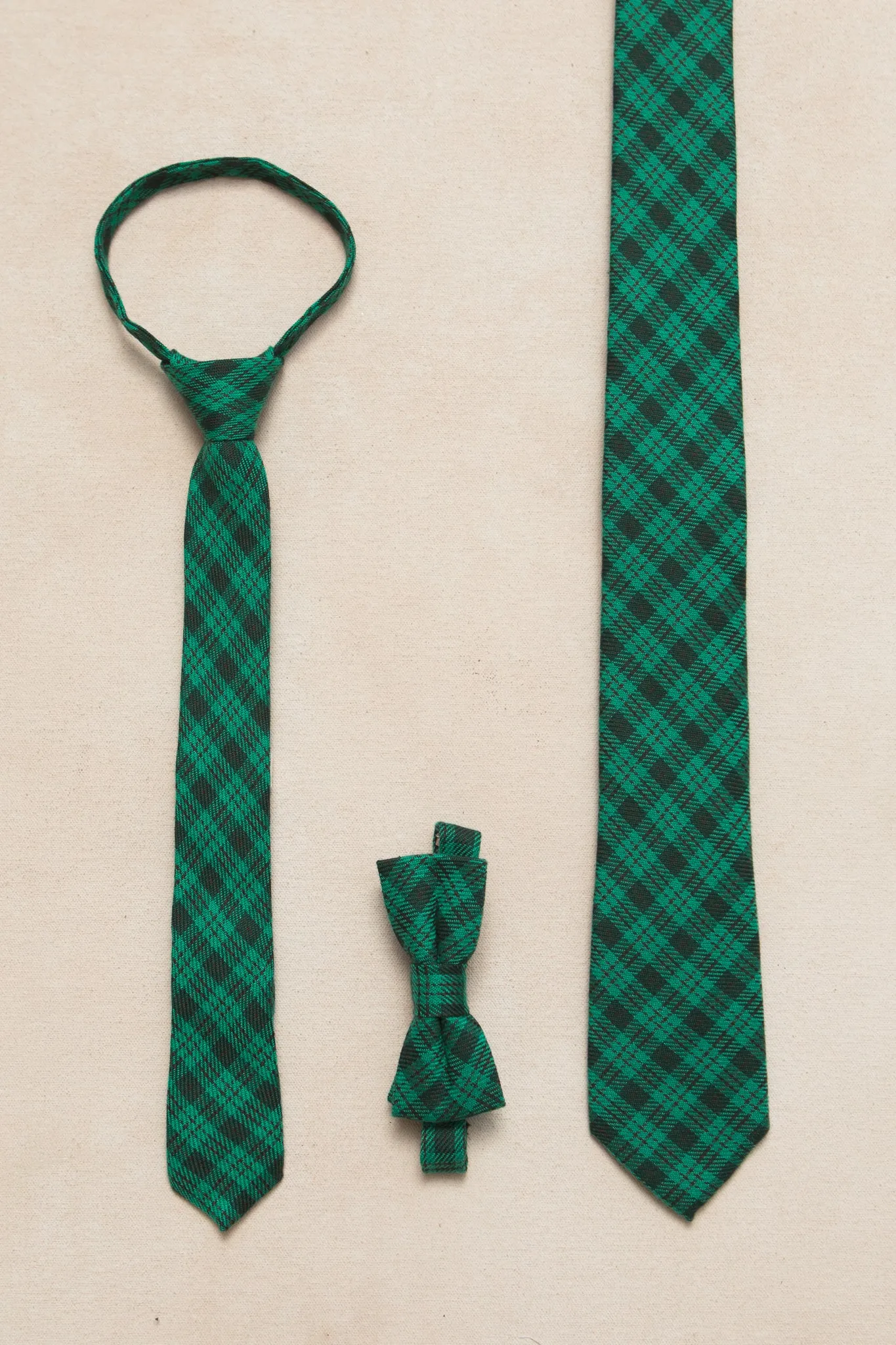 Ties in Cupcake Bright Green Plaid - FINAL SALE sold by Ivy City Co