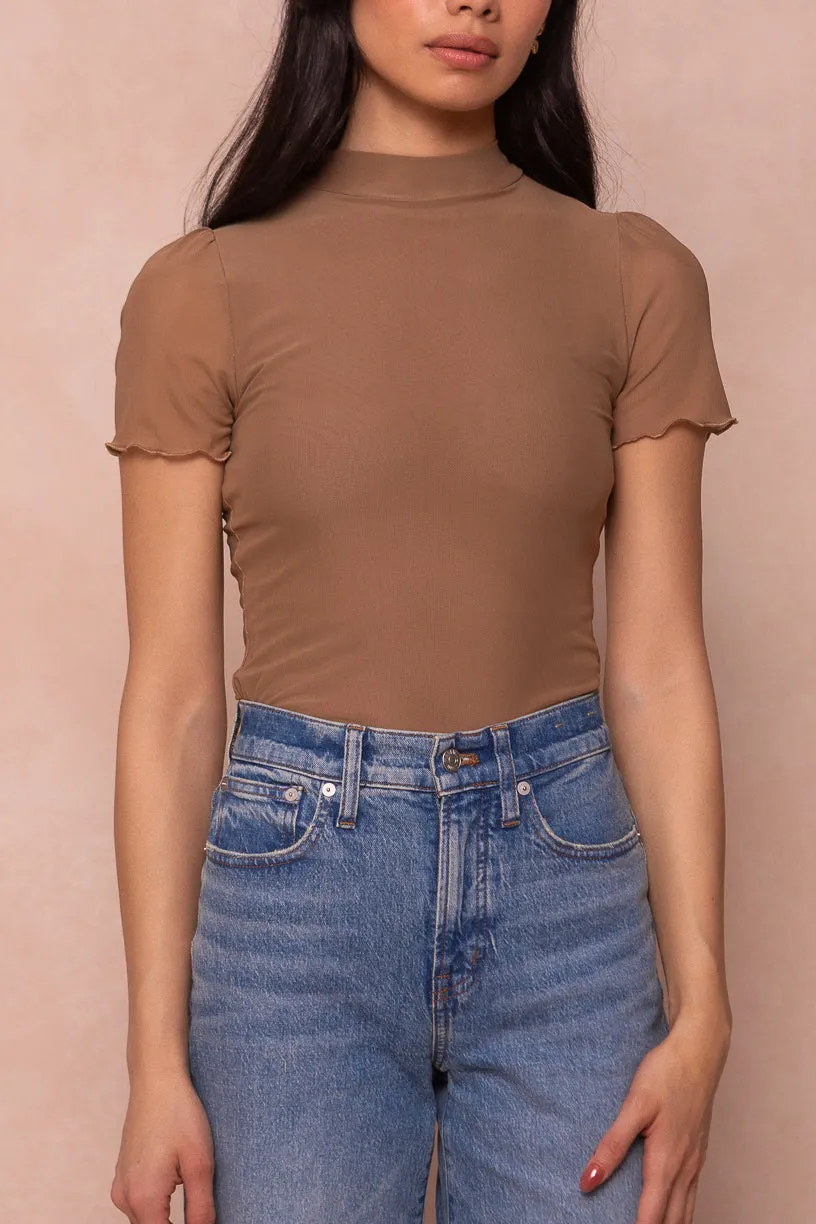 Ava Top in Taupe sold by Ivy City Co