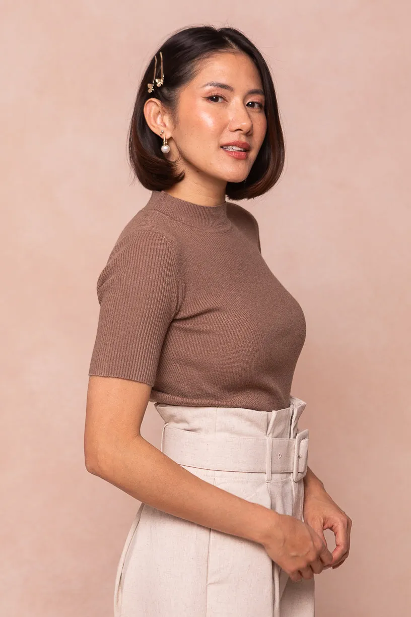 Lexie Short Sleeve Top in Taupe - FINAL SALE sold by Ivy City Co product image thumbnail 3