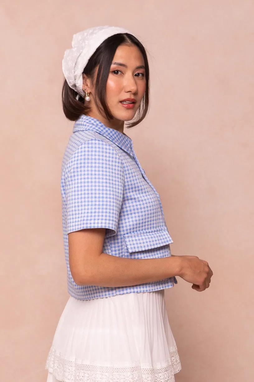 Drew Blouse in Blue Gingham - FINAL SALE sold by Ivy City Co product image thumbnail 3