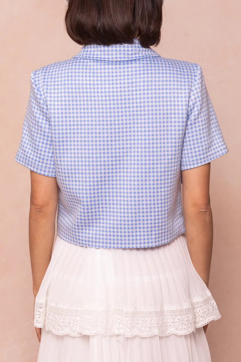 Drew Blouse in Blue Gingham - FINAL SALE sold by Ivy City Co product image thumbnail 4