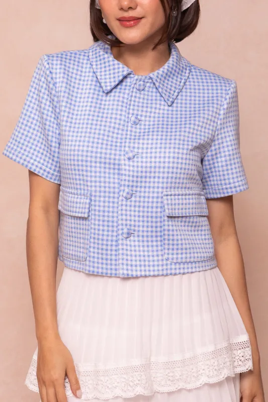 Drew Blouse in Blue Gingham - FINAL SALE sold by Ivy City Co