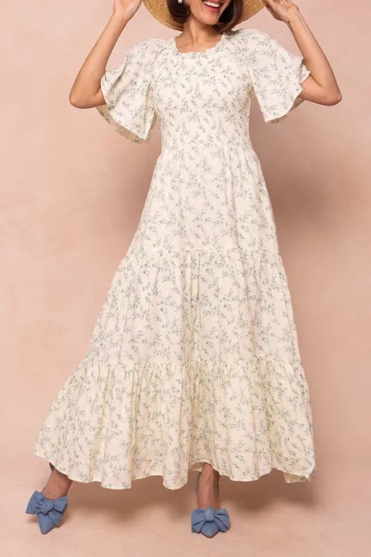 Jovie Dress in Blue Floral sold by Ivy City Co