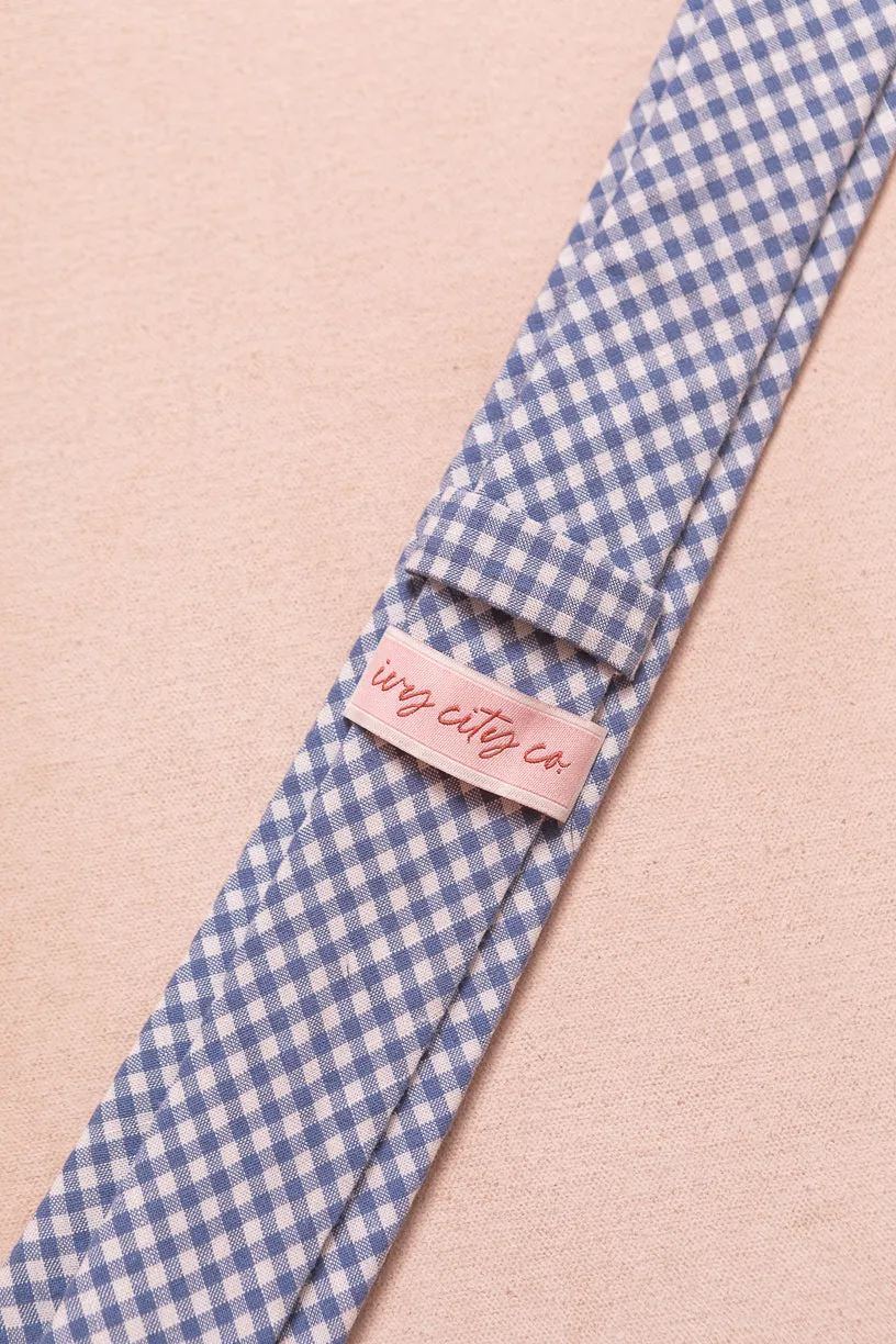 Ties in Hannah Blue Gingham sold by Ivy City Co product image thumbnail 5
