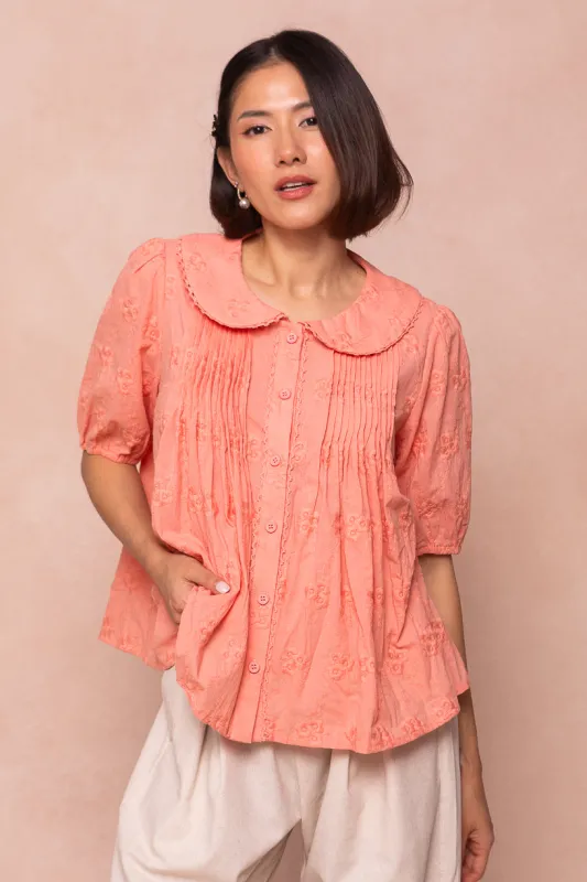 Betty Blouse in Coral - FINAL SALE sold by Ivy City Co