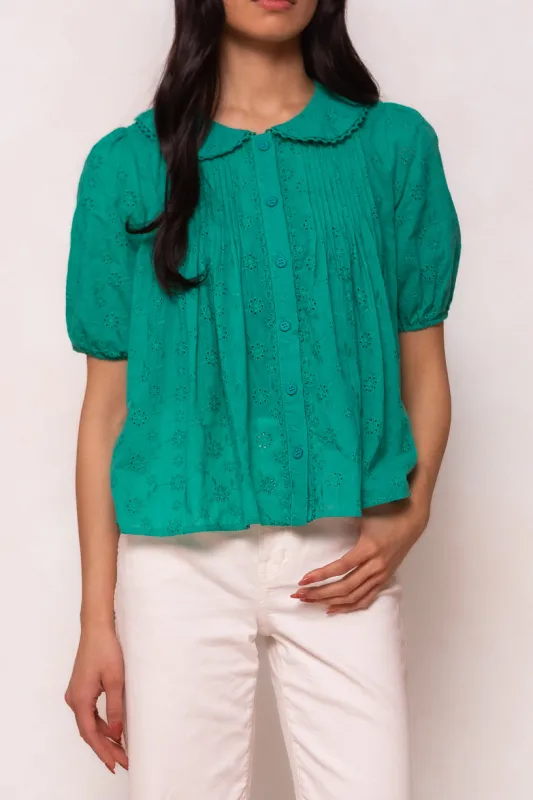 Betty Blouse in Green - FINAL SALE sold by Ivy City Co