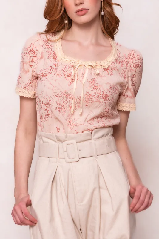 Tani Top in Pink Floral - FINAL SALE sold by Ivy City Co